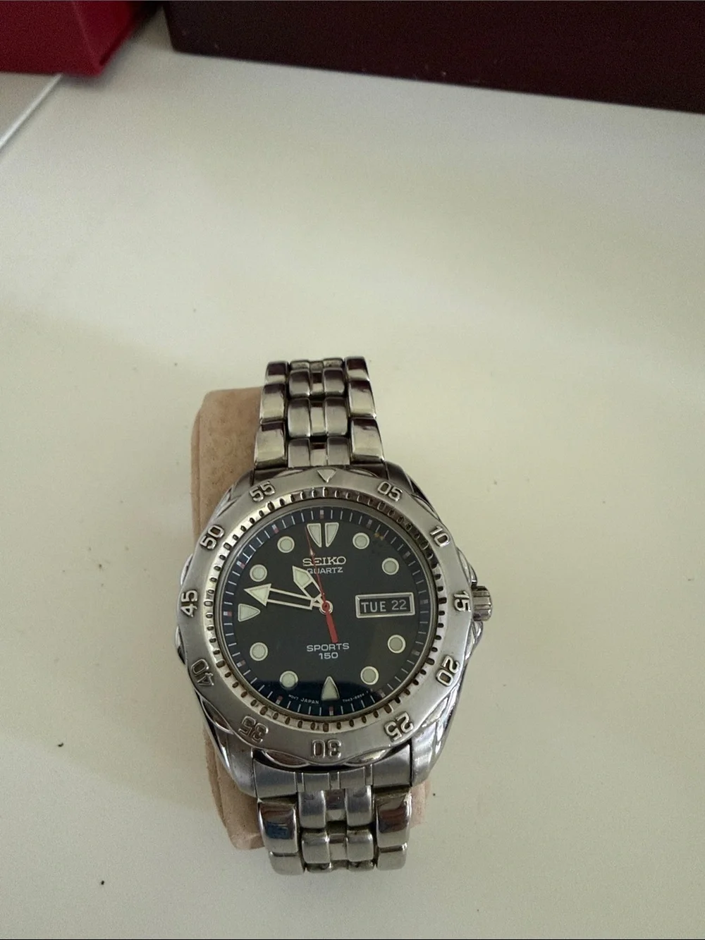 Seiko Men's Stainless Steel Sports Watch - Black Dial